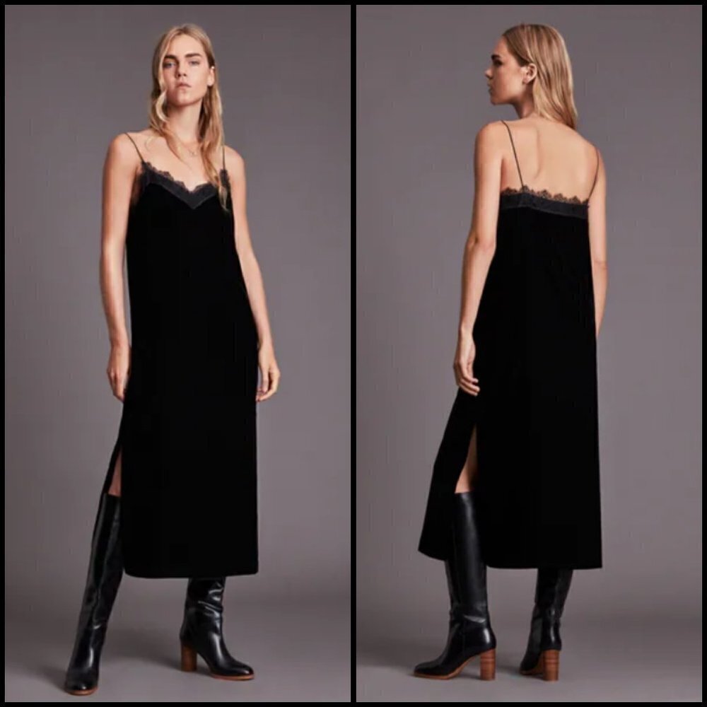 💕ALLSAINTS💕  Noa Velvet Dress ~ Black US 2 NWT